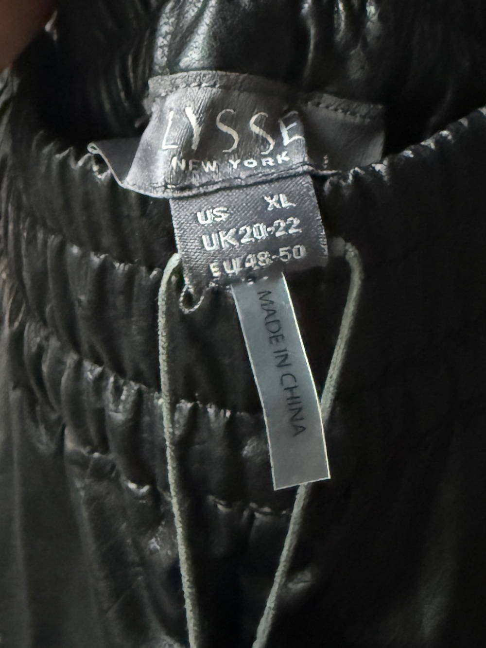 Lysse Black Faux Leather Jogger Pants B4 - Picture 3 of 7